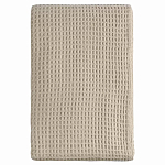 Плед из шерсти бежевого цвета с бахромой Waffle Comfort варинант исполнения - 1 | Loft Concept в Самаре