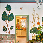 Обои с вышивкой ручной работы Mughal Trees Original colourway on linen варинант исполнения - 7 | Loft Concept в Самаре