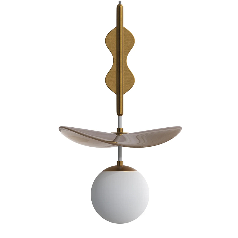 Подвес Bloomy 2 Бежевый Белый Латунь в Самаре | Loft Concept 