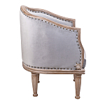 Кресло низкое с мягкой обивкой из велюра на 4-х деревянных ножках Emile Armchair grey варинант исполнения - 2 | Loft Concept в Самаре