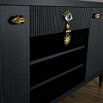 Комод-буфет Elsa Dreams Black с открытыми полками   варинант исполнения - 4 | Loft Concept в Самаре