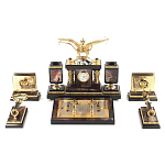 Настольный письменный набор из яшмы и долерита с декором Двуглавый орел Manager Organizer варинант исполнения - 1 | Loft Concept в Самаре