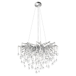 Люстра подвесная с прозрачными стеклянными подвесками в форме капель Диаметр 60 см Droplet Chandelier варинант исполнения - 10 | Loft Concept в Самаре