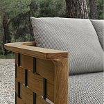 Дизайнерский уличный диван из массива дерева с плетеной спинкой PALINFRASCA Sofa варинант исполнения - 9 | Loft Concept в Самаре