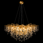 Люстра подвесная с прозрачными стеклянными подвесками в форме капель Диаметр 100 см Droplet Chandelier варинант исполнения - 3 | Loft Concept в Самаре