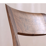 Стул деревянный с мягким сиденьем из черной натуральной кожи Moon Walnut Furniture варинант исполнения - 6 | Loft Concept в Самаре