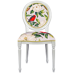 Стул светло-серый из натурального бука с изображением птиц и цветов Blooming Birds Red  варинант исполнения - 1 | Loft Concept в Самаре