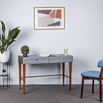 Стол письменный из массива бука с 2-мя ящиками серый Wenge Light варинант исполнения - 5 | Loft Concept в Самаре