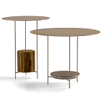 Дизайнерский круглый кофейный стол из металла с мраморным декором PANNA COTTA Coffee Table варинант исполнения - 5 | Loft Concept в Самаре