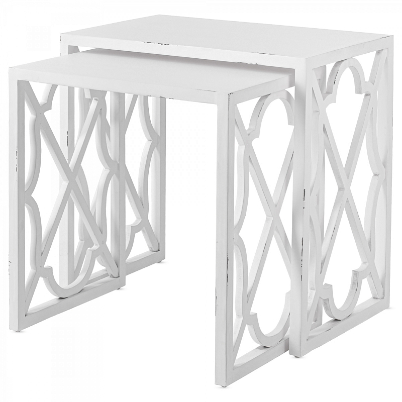 Комплект столиков Tommy Bahama Stovell Ferry Nesting Tables Белый винтажная патина   в Самаре | Loft Concept 