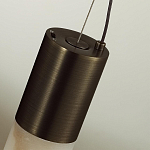 Подвесной светильник цилиндрической формы с плафоном из алебастра и металлическими торцами Темная Латунь 60 см Cryptocrystalline Stone варинант исполнения - 5 | Loft Concept в Самаре