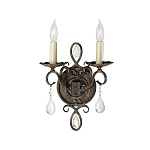 Бра с 2-мя лампами в виде свеч с подвесками и состаренным эффектом Feiss варинант исполнения - 1 | Loft Concept в Самаре