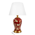 Настольная лампа бордовая с изображением птиц Slip Away варинант исполнения - 1 | Loft Concept в Самаре