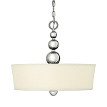 Люстра подвесная с белым тканевым цилиндрическим абажуром и декоративными шарами Hinkley варинант исполнения - 1 | Loft Concept в Самаре