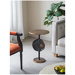 Столик приставной с абстрактным основанием и акцентом в виде золотистого диска Heavenly Space варинант исполнения - 9 | Loft Concept в Самаре