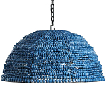Люстра с плафоном в виде купола синяя Wooden Beads Chandelier Blue варинант исполнения - 1 | Loft Concept в Самаре