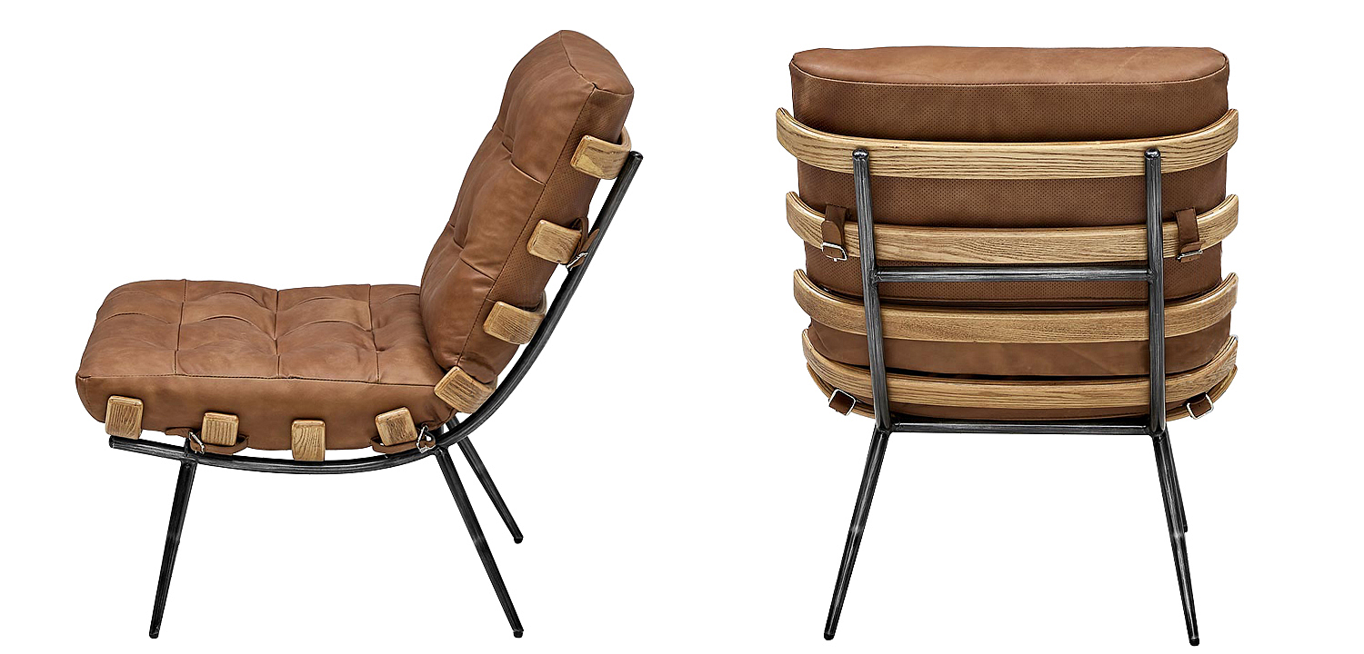 Кресло Philbert Chair brown leather Кресло Philbert Chair brown leather - Loft-Concept в Самаре