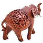 Статуэтка из дерева суар в виде слона в традиционном облачении Elephant in blanket варинант исполнения - 2 | Loft Concept в Самаре