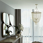 Зеркало в ассиметричной раме золотистого цвета Chaotic варинант исполнения - 4 | Loft Concept в Самаре