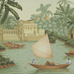 Обои ручная роспись River Scenes of Bengal Verdoyant варинант исполнения - 3 | Loft Concept в Самаре