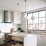 Подвесной светильник с прозрачным рельефным стеклянным плафоном в форме конуса Feiss варинант исполнения - 9 | Loft Concept в Самаре