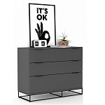 Комод цвета графит с 3-мя ящиками Strict Lines  варинант исполнения - 2 | Loft Concept в Самаре