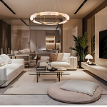 Люстра в форме кольца с золотым декором Warm Heavenly Light варинант исполнения - 7 | Loft Concept в Самаре