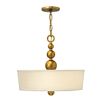 Люстра подвесная с белым тканевым цилиндрическим абажуром и декоративными шарами Hinkley варинант исполнения - 8 | Loft Concept в Самаре