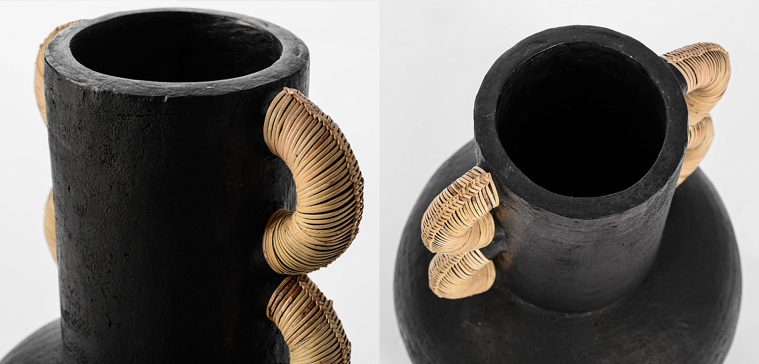 Ваза Round Vase Ceramic & Rattan - Loft-Concept в Самаре