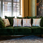 Декоративная подушка светло-зеленая с растительным орнаментом Raffael Floral Green Cushion варинант исполнения - 2 | Loft Concept в Самаре