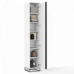 Шкаф-пенал белый с зеркальной дверцей Strict Lines варинант исполнения - 3 | Loft Concept в Самаре