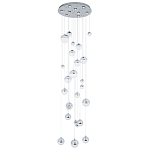 Каскадная люстра с плафонами в виде хрустальных сфер Esme Sphere Crystal Chrome Cascade Chandelier 25 варинант исполнения - 1 | Loft Concept в Самаре