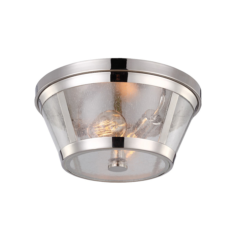 Потолочный светильник с плафоном из прозрачного пузырькового стекла Feiss Никель Прозрачное Стекло в Самаре | Loft Concept 