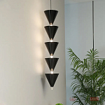 Подвесной светильник светодиодный в виде ряда черных металлических конусов  Herringbone варинант исполнения - 3 | Loft Concept в Самаре