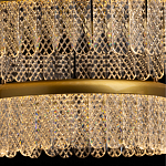 Люстра двухъярусная с золотого цвета и прозрачными подвесками Pettico варинант исполнения - 7 | Loft Concept в Самаре