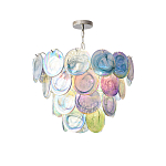 Люстра с каскадом из круглых разноцветных стеклянных дисков Mother of Pearl Iridescence варинант исполнения - 4 | Loft Concept в Самаре