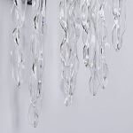 Бра цвета хром с ветвями и прозрачными стеклянными подвесками в виде вытянутых спиральных капель Droplet Chandelier варинант исполнения - 5 | Loft Concept в Самаре