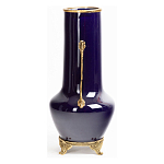 Ваза темно-синяя фарфоровая с бронзовыми ручками и ножками Eden Garden варинант исполнения - 3 | Loft Concept в Самаре