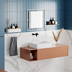 Настенное зеркало квадратной формы в металлической раме золотого цвета CORNER MIRROR GOLD варинант исполнения - 3 | Loft Concept в Самаре