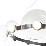 Люстра подвесная круглая с 12-ю прозрачными куполообразными плафонами и черным металлическим основанием Flos Wireline Lighting варинант исполнения - 4 | Loft Concept в Самаре