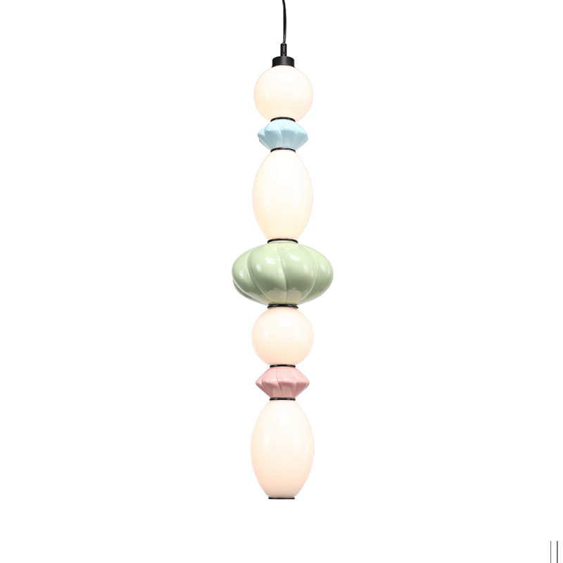 Подвесной светильник фигурный с керамическими элементами 32W LED Fragrant Light Зеленый Голубой Розовый в Самаре | Loft Concept 