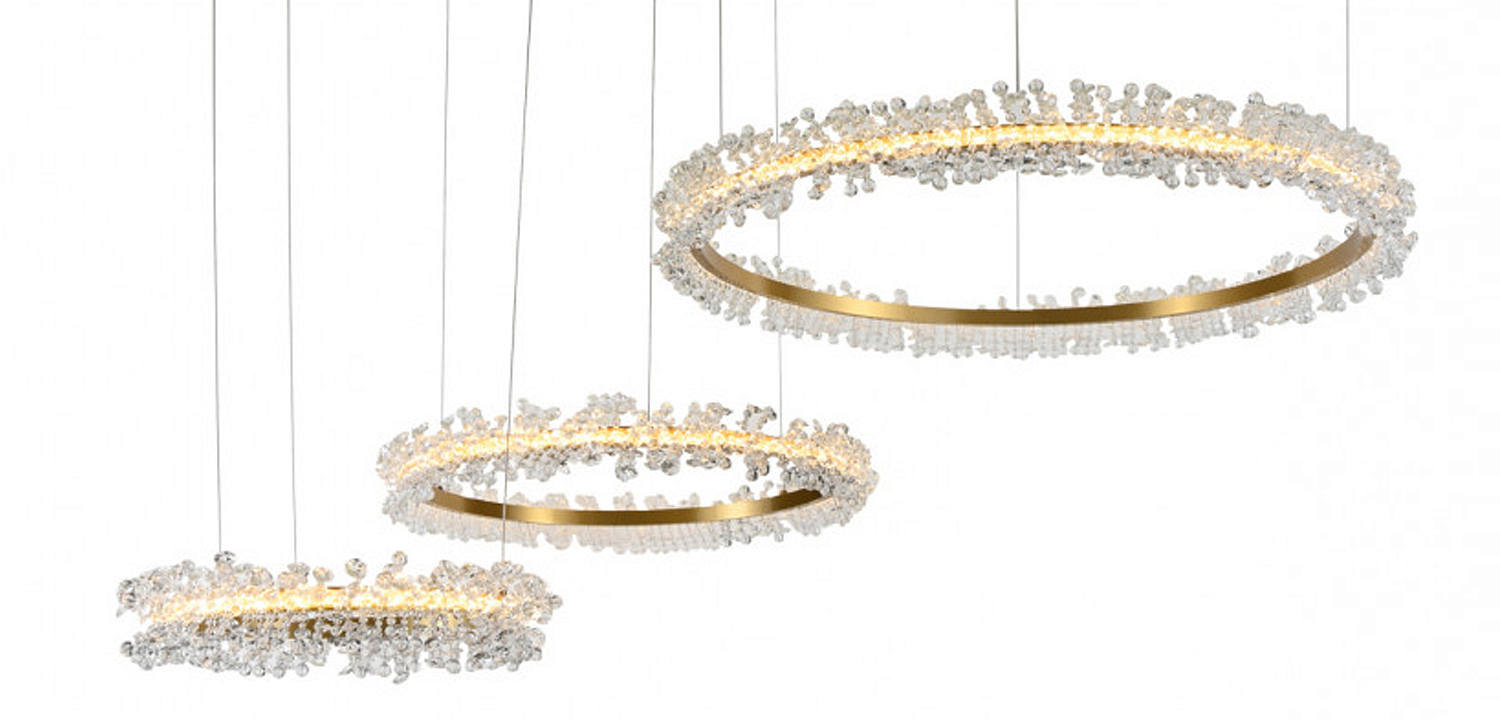 Люстра Crystal round chandelier 3 кольца Латунь Люстра Crystal round chandelier 3 кольца Латунь - Loft-Concept в Самаре