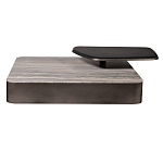 Столик журнальный квадратный  с полкой Sculptural Marble Accent с мрамором  варинант исполнения - 3 | Loft Concept в Самаре