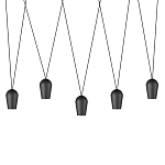 Подвесной светильник черными плафонами на длинных пересекающихся тросах Construction варинант исполнения - 1 | Loft Concept в Самаре