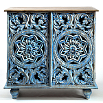 Комод с резным фасадом Blue Carved Chest of Drawers варинант исполнения - 1 | Loft Concept в Самаре