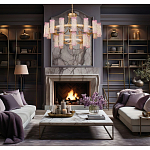 Люстра двухъярусная круглая с текстурными цилиндрическими плафонами Glimpse варинант исполнения - 5 | Loft Concept в Самаре