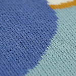 Плед из хлопка синего цвета с абстрактным принтом Elysian Flow Ocean варинант исполнения - 3 | Loft Concept в Самаре