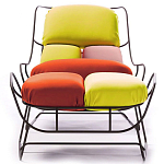 Дизайнерское разноцветное кресло на металлическом каркасе с подставкой для ног Poltronova Plasma Armchair варинант исполнения - 3 | Loft Concept в Самаре