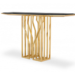 Консоль с чёрной столешницей и золотым фигурным основанием Cosmo варинант исполнения - 2 | Loft Concept в Самаре