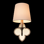 Бра с белым текстильным абажуром и декоративным основанием в виде четырехлистника с зеркальной вставкой Vitorino варинант исполнения - 25 | Loft Concept в Самаре